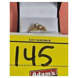 14KT VINTAGE YELLOW GOLD RING WITH (2) REAL