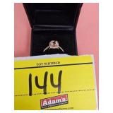 10KT ROSE GOLD MORGANITE RING (PEACH)...VERIFIED