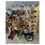 IMPLIMENT WHEELS, ANTIQUE FULTON PULLEY,