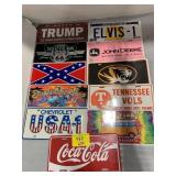 GROUP OF NOVELTY METAL LICENSE PLATES