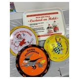 4 NOVELTY METAL & PLASTIC TRAYS