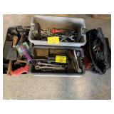 TOOLBOX W/ WRENCHES, PUTTY KNIVES, SOCKETS, HAND