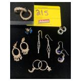 7 PAIRS OF SILVER-TONE EARRINGS - SOME MARKED 925