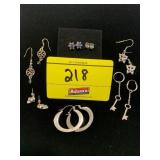 7 PAIRS OF SILVER-TONE EARRINGS - SOME MARKED 925
