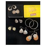 7 PAIRS OF SILVER-TONE EARRINGS - SOME MARKED 925