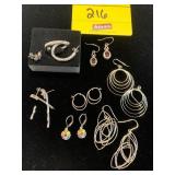 (6) PAIRS OF SILVER-TONE EARRINGS - SOME MARKED