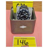 MEN'S FOSSIL 10 ATM WATCH IN METAL CASE