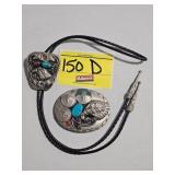 WESTERN STYLE BOLO AND BELT BUCKLE