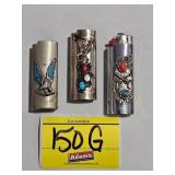 (3) WESTERN STYLE LIGHTER COVERS