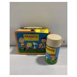 VINTAGE PEANUTS METAL LUNCHBOX W/ THERMOS
