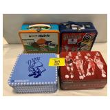 4 METAL LUNCHBOXES W/ NO THERMOS