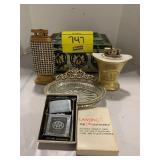 MCM TABLE LIGHTERS, METAL TRINKET BOX, AAA