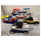 GROUP OF DIECAST ADVERTISING TRUCK BANKS OF ALL