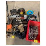 BATTERY CHARGER & TESTERS, CASE OF SCREWDRIVERS,