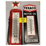 2 TEXACO THERMOMETER NOVELTY METAL SIGNS