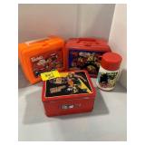 GROUP OF METAL/PLASTIC LUNCHBOXES & 1 THERMOS