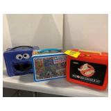GROUP OF METAL/PLASTIC LUNCHBOXES - NO THERMOS