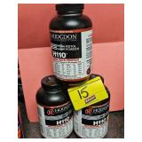 (3) HODGDON H110 PISTOL POWDER...1/2, 1/2, 1/2