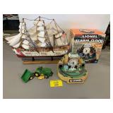 US COAST GUARD MODEL SHIP, LIONEL ALARM CLOCK,