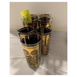 SET OF MCM GOLD & BLACK TUMBLER GLASSES