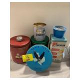 GROUP OF ADVERTISING TINS OF ALL KINDS