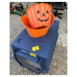 LARGE PET KENNEL, HALLOWEEN BUCKETS