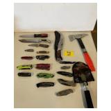 GROUP OF POCKET & FIXED BLADE KNIVES OF ALL KINDS