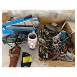 FLAT W/ BITS OF ALL KINDS, SAW BLADES, HAND