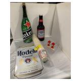 MODELO BEER CAN METAL SIGN, BEER COLLECTIBLES OF
