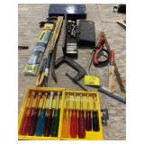 NUT DRIVER SET, CLAMPS, CROWBARS, SOCKETS, SAW,
