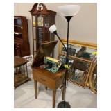 BROTHER SEWING MACHINE IN CABINET, FLOOR LAMP