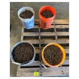 4 BUCKETS OF NAILS OF ALL KINDS