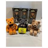 3 STOOGES HEAD KNOCKERS & PLUSH BEARS SETS