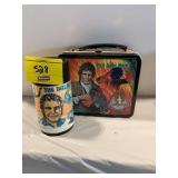 VINTAGE METAL FALL GUY LUNCHBOX & THERMOS