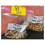 (1) BAG MISC 45ACP AMMO & (1) BAG MISC 9MM AMMO