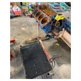 ENGINE STAND, ENGINE BLOCK, RADIATORS