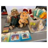 TEDDY RUXPIN BEAR & WORM, BOOKS, OUTFITS,