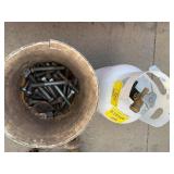 BUCKET OF INDUSTRIAL SCREWS/BOLTS, LP GAS TANK?