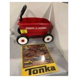 PLASTIC RADIO FLYER WAGON, TONKA METAL NOVELTY