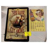 CASE KNIFE METAL NOVELTY SIGN, DADDIES SAUCER