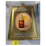 THIN PLASTIC ANDEKER BEER SIGN