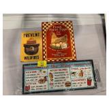 SMOKEY BEAR NOVELTY METAL SIGN, FARM FRESH EGGS &