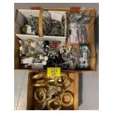 2 FLATS OF BRASS & MISC HARDWARE OF ALL KINDS