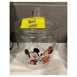MICKEY & MINNIE THEMED GLASS CANISTER JAR