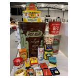 GROUP OF ADVERTISING TINS OF ALL KINDS