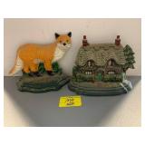 FOX & HOUSE CAST IRON DOOR STOPS