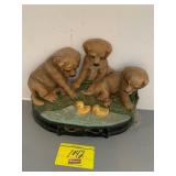 3 PUPPIES CAST IRON DOOR STOP