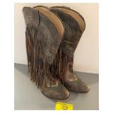 ROPER SZ8.5 FRINGE COWGIRL BOOTS