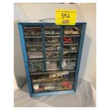 PARTS ORGANIZER W/ CONTENTS OF ALL KINDS