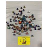 GROUP OF DIVERSE MIX OF ART GLASS BEADS W/ MOSAIC